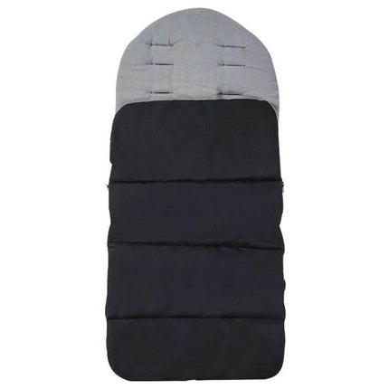 Winter And Autumn Baby Stroller Sleeping Bag Waterproof Foot Cover — black padded 3-in-1 stroller sleeping bag with waterproof foot cover for newborns up to 3 years