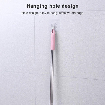Practical toilet brush and base set for everyday bathroom maintenance with hanging hole design for easy storage and drainage