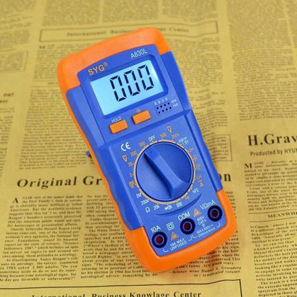 Practical Digital Multimeter for Electrical Testing and Repair with clear LCD, rotary dial, and probe ports for voltage current resistance measurements
