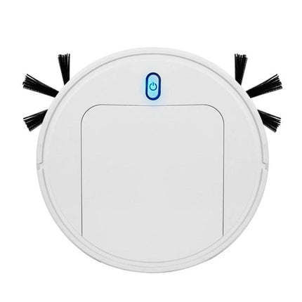 Ultra-Thin Automatic Sweeping Robot for Daily Home Cleaning white round slim robot vacuum with dual side brushes and power button