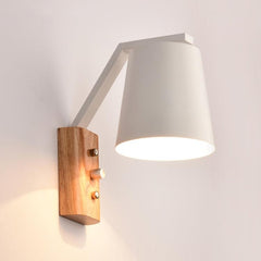 Lámpara de pared de madera creativa para dormitorio, estudio, mesita de noche, balcón, pasillo, porche, hotel, cafetería, interruptor de luz