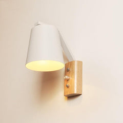 Lámpara de pared de madera creativa para dormitorio, estudio, mesita de noche, balcón, pasillo, porche, hotel, cafetería, interruptor de luz