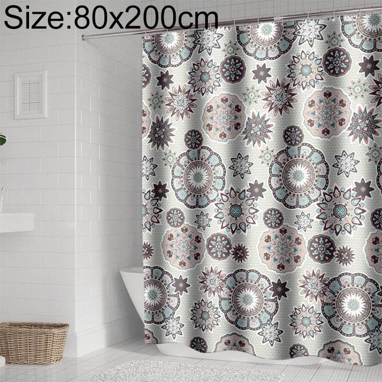 Bohemian Mandala Shower Curtains Bathroom Geometric Waterproof Bath Curtain, 80x200cm, 80x180cm, 100x180cm, 100x200cm, 120x180cm, 120x200cm, 150x180cm, 150x200cm, 180x180cm, 180x200cm, 200x180cm, 200x200cm, 220x200cm, 240x200cm, 260x200cm, 280x200cm - Syndmart