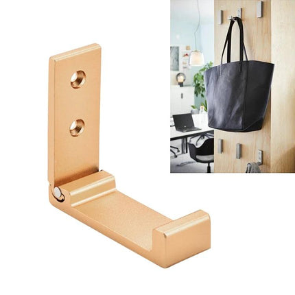 Versatile Wall Hooks for Daily Home Organization Tasks — foldable gold hook holding a black tote bag on entryway wall
