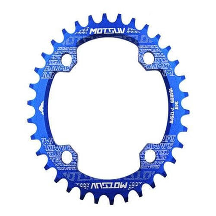 MOTSUV Chainring 32T for MTB Everyday Riding Accessory - blue anodized 104 BCD 32T oval/round 7075-T6 aluminum replacement ring