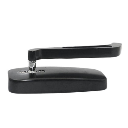 White Square Anti-Glare Aluminum Rearview Mirror for Motorcycles mounted side view showing square anti-glare glass and aluminum arm