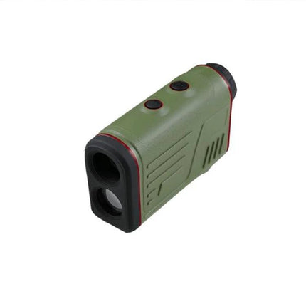 Outdoor Handheld Laser Rangefinder for Distance Measurement — compact green handheld device with dual lenses and two top buttons, up to 400m accuracy