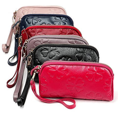 Chic PU Leather Handheld Clutch Wallet for Women - Trendy Coin Purse with Zipper Design