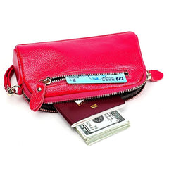 Chic PU Leather Handheld Clutch Wallet for Women - Trendy Coin Purse with Zipper Design