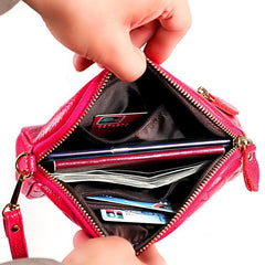 Chic PU Leather Handheld Clutch Wallet for Women - Trendy Coin Purse with Zipper Design