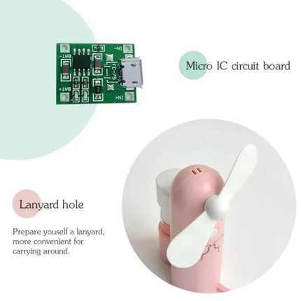 Compact Portable USB Water Mist Fan With Phone Stand For Travel