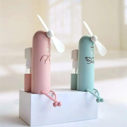 Compact Portable USB Water Mist Fan With Phone Stand For Travel