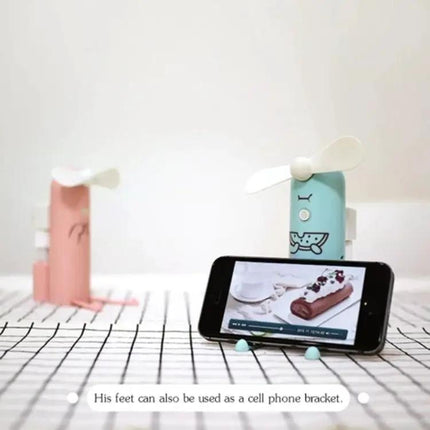 Compact Portable USB Water Mist Fan With Phone Stand For Travel