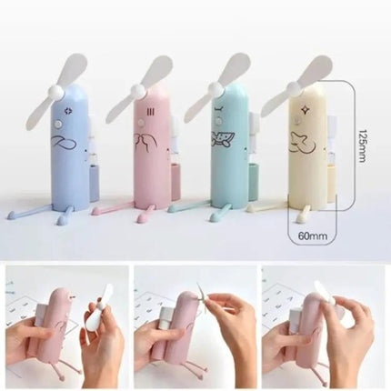 Compact Portable USB Water Mist Fan With Phone Stand For Travel