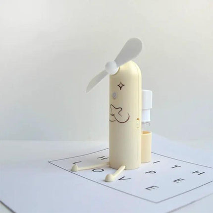 Compact Portable USB Water Mist Fan With Phone Stand For Travel