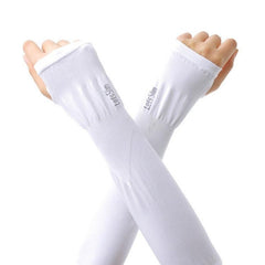 Ultra-Long Ice Silk UV Protection Arm Sleeves for Cycling and Outdoor Activities, 38cm Length