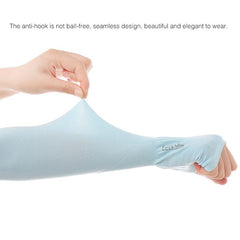 Ultra-Long Ice Silk UV Protection Arm Sleeves for Cycling and Outdoor Activities, 38cm Length