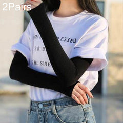 Ultra-Long Ice Silk UV Protection Arm Sleeves for Cycling and Outdoor Activities, 38cm Length