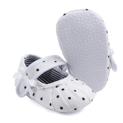 Infant Polka Dot Soft Sole Crib Shoes with Tassels for Boys and Girls