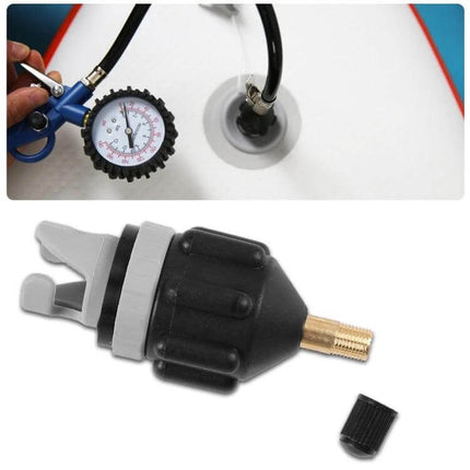 Rowing Boat Valve Adapter for Inflatable Boats with Standard Pumps – brass/rubber universal valve connector for hand and car pumps, 7.8x3.5cm, corrosion-resistant