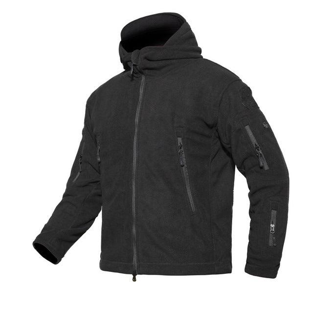 Men's Tactical Thermal Fleece Hooded Coat - Warm Military Uniform for Hiking and Camping