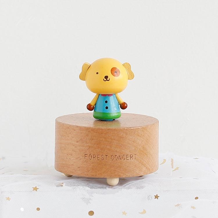 Caja de música de madera, caja de música mini, linda decoración para mascotas, regalos de vacaciones para niños