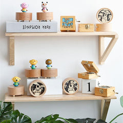 Caja de música de madera, caja de música mini, linda decoración para mascotas, regalos de vacaciones para niños