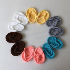 Mini Hand-Crocheted Slippers for Newborn Photography Props