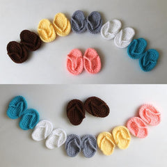 Mini Hand-Crocheted Slippers for Newborn Photography Props