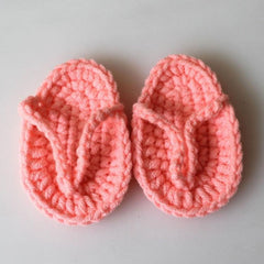 Mini Hand-Crocheted Slippers for Newborn Photography Props