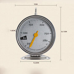 High-Precision Stainless Steel Oven Thermometer with Temperature Hook for Accurate Baking