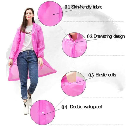 Transparent Disposable Raincoat for Hiking and Outdoor Activities