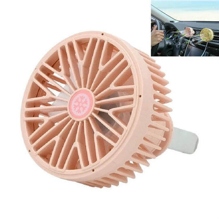 Car Vent Fan With USB LED Lamp For Personal Comfort compact clip-on pink vent fan with USB power and built-in LED light for focused car airflow
