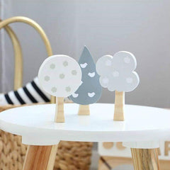 Charming Pine Wood Tree Ornaments Set for Children's Room Decor and Photography