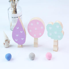 Charming Pine Wood Tree Ornaments Set for Children's Room Decor and Photography