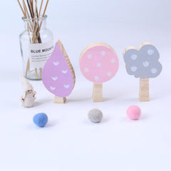 Charming Pine Wood Tree Ornaments Set for Children's Room Decor and Photography