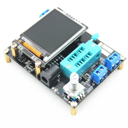 Portable Transistor and Frequency Tester for Electronic Circuits compact handheld unit with 160x128 LCD, ZIF socket and terminal blocks for component testing