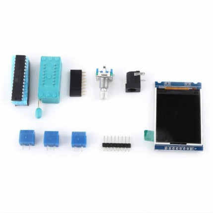 Portable Transistor and Frequency Tester for Electronic Circuits kit with 160x128 LCD, potentiometer, sockets and components for prototyping and testing