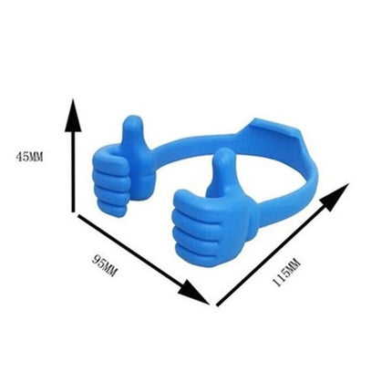 Multifunction Universal Phone and Tablet Holder Stand, 3 Pack - blue thumbs-up desktop holder for phones and small tablets, adjustable durable plastic
