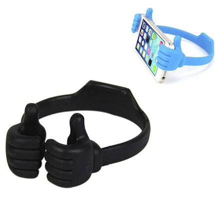 Multifunction Universal Phone and Tablet Holder Stand, 3 Pack - durable plastic adjustable thumbs-up desktop stand for hands-free video calls and recipes