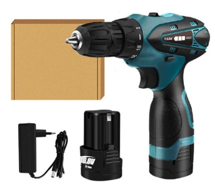 HILDA Mini Cordless Electric Drill and Screwdriver with Lithium Battery - Compact Power Tool, EU Plug 16.8V with Carton Box