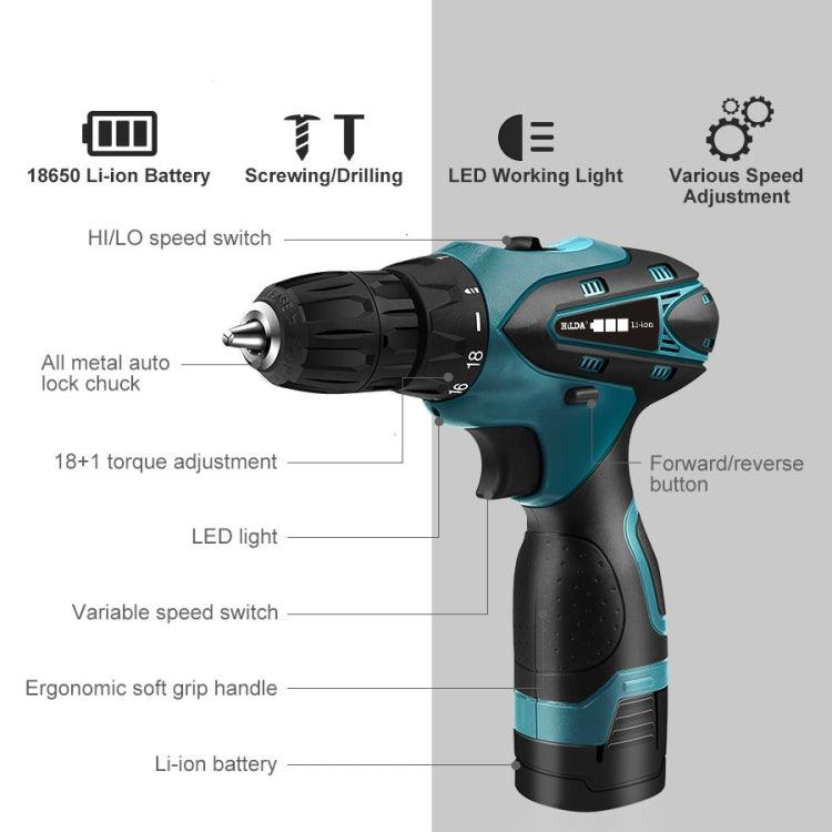 HILDA Mini Cordless Electric Drill and Screwdriver with Lithium Battery - Compact Power Tool, EU Plug