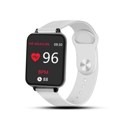 Daily Companion Smart Watch for Health and Activity Tracking - white smartwatch showing heart rate 96 BPM on display