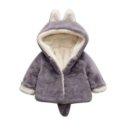 Cozy Cartoon Animal Hooded Jacket for Kids - Winter Plus Velvet Warmwear