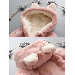 Cozy Cartoon Animal Hooded Jacket for Kids - Winter Plus Velvet Warmwear