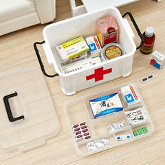 Caja médica familiar Caja de almacenamiento de medicamentos de emergencia médica de múltiples capas Caja de medicamentos de plástico para el hogar