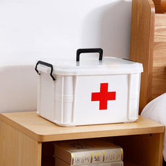 Caja médica familiar Caja de almacenamiento de medicamentos de emergencia médica de múltiples capas Caja de medicamentos de plástico para el hogar