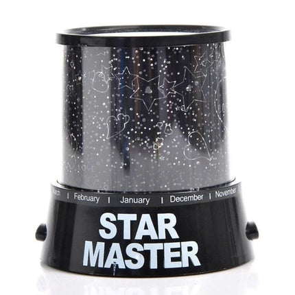 Starry Sky LED Night Light for Cozy Bedroom Evenings projecting star pattern on black Star Master tabletop unit