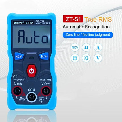 ZOYI Digital Multimeter with Automatic Functions for Daily Electrical Testing handheld multimeter showing Auto mode and NCV feature