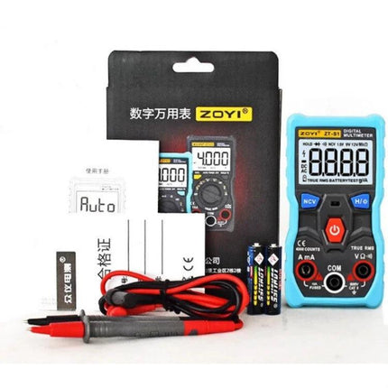 ZOYI Digital Multimeter with Automatic Functions for Daily Electrical Testing - handheld multimeter kit with probes, batteries and manual